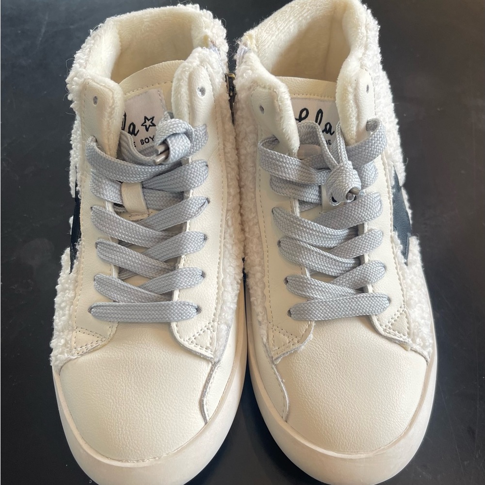 NEW GIRLS SHERPA STAR HIGH TOP SNEAKERS